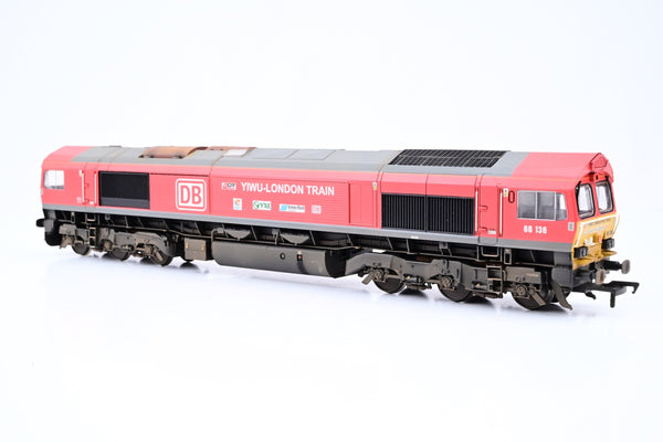 Bachmann OO Gauge 32-738Z Class 66 Diesel DB Cargo 'YIWU-London Train' No.66136 - DCC Fitted, TMC Weathered, Boxed