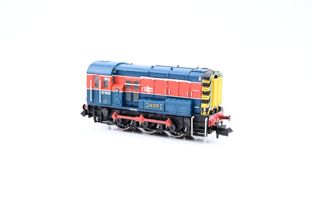 Graham Farish N Gauge 371-020Z BR RTC Blue & Red Class 08 Diesel Shunter No.97800 'Ivor' - Limited Edition, Boxed