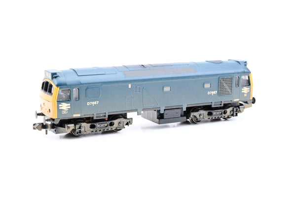 Graham Farish N Gauge 371-076 BR Blue Class 25 No.D7667 - Factory Weathered, Boxed