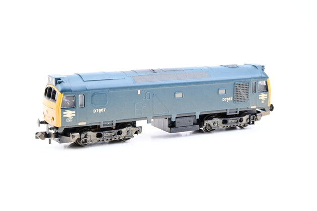 Graham Farish N Gauge 371-076 BR Blue Class 25 No.D7667 - Factory Weathered, Boxed