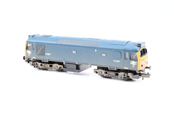 Graham Farish N Gauge 371-076 BR Blue Class 25 No.D7667 - Factory Weathered, Boxed