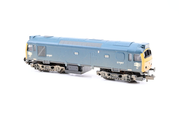 Graham Farish N Gauge 371-076 BR Blue Class 25 No.D7667 - Factory Weathered, Boxed