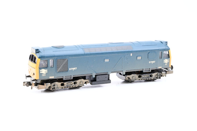 Graham Farish N Gauge 371-076 BR Blue Class 25 No.D7667 - Factory Weathered, Boxed