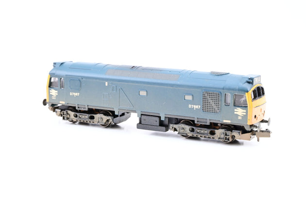 Graham Farish N Gauge 371-076 BR Blue Class 25 No.D7667 - Factory Weathered, Boxed