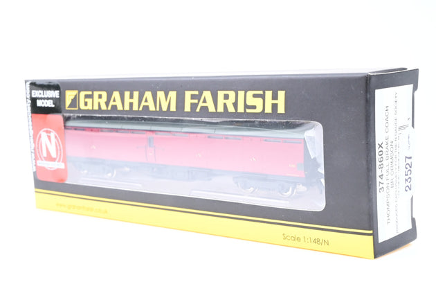 Graham Farish N Gauge 374-860X Thompson Full Brake Coach BR Crimson No.E185E - Boxed