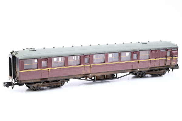 Dapol N Gauge NC-032B Gresley Composite Brake Coach BR Maroon No.E10080E - Boxed