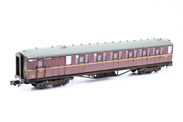 Dapol N Gauge NC-032B Gresley Composite Brake Coach BR Maroon No.E10080E - Boxed