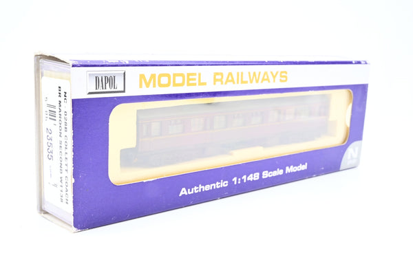 Dapol N Gauge NC-028B Collett Second Corridor BR Maroon No.W1138 - Boxed