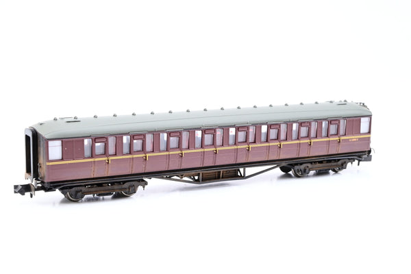 Dapol N Gauge  NC-031C Gresley 2nd Corridor Coach BR Maroon No.E12002E - Boxed