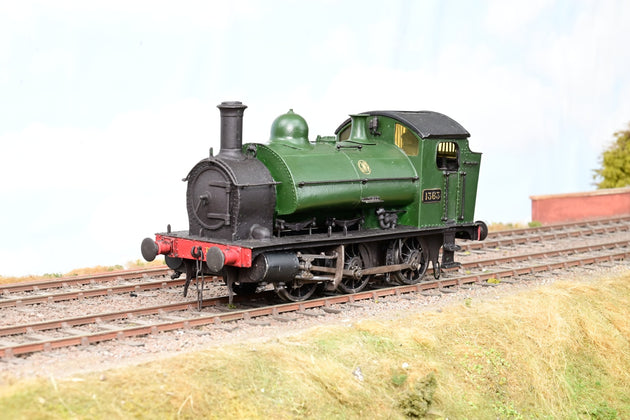 Kit Built O Gauge GWR 1361 0-6-0ST Locomotive GWR Shirtbutton Green No.1363 - Unboxed