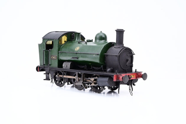 Kit Built O Gauge GWR 1361 0-6-0ST Locomotive GWR Shirtbutton Green No.1363 - Unboxed