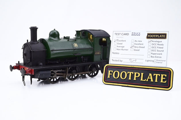 Kit Built O Gauge GWR 1361 0-6-0ST Locomotive GWR Shirtbutton Green No.1363 - Unboxed