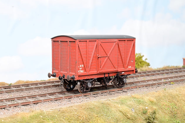 Kit Built O Gauge LMS Box Van LMS Brown No.47961 - Unboxed