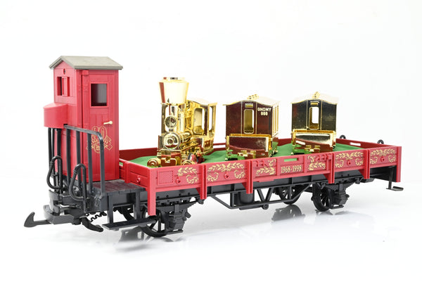LGB G Gauge 41124 30th Anniversary Flatcar w/ Gold Train Set - Boxed