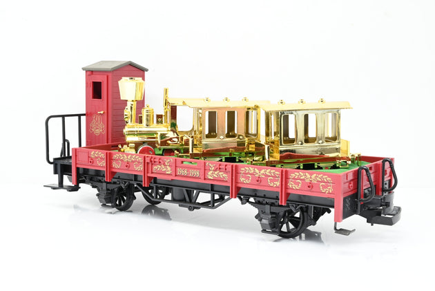 LGB G Gauge 41124 30th Anniversary Flatcar w/ Gold Train Set - Boxed