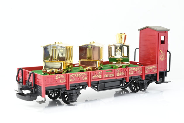 LGB G Gauge 41124 30th Anniversary Flatcar w/ Gold Train Set - Boxed