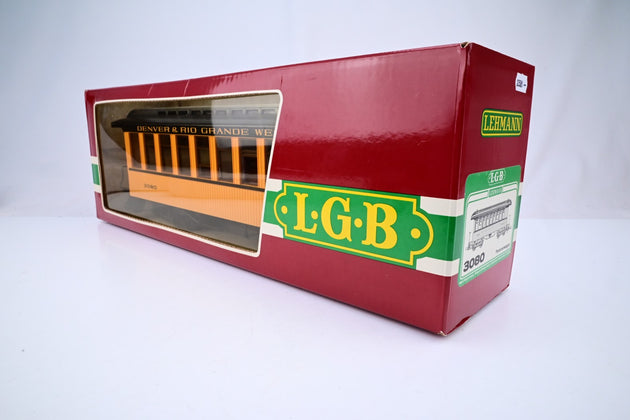 LGB G Gauge 3080 D&RGW Yellow Passenger Car #3080 - Boxed