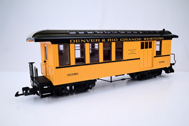 LGB G Gauge 3081 D&RGW Yellow Baggage Car #3081 - Boxed
