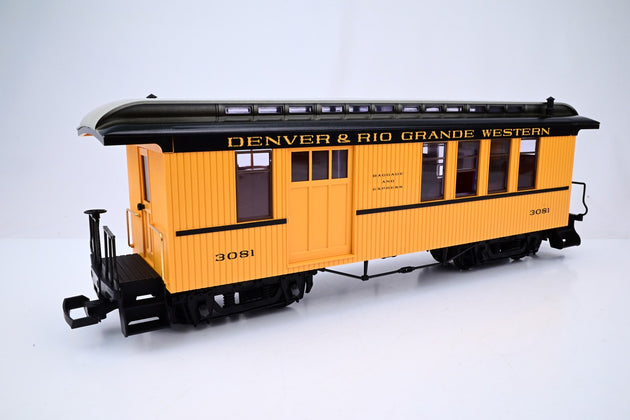 LGB G Gauge 3081 D&RGW Yellow Baggage Car #3081 - Boxed