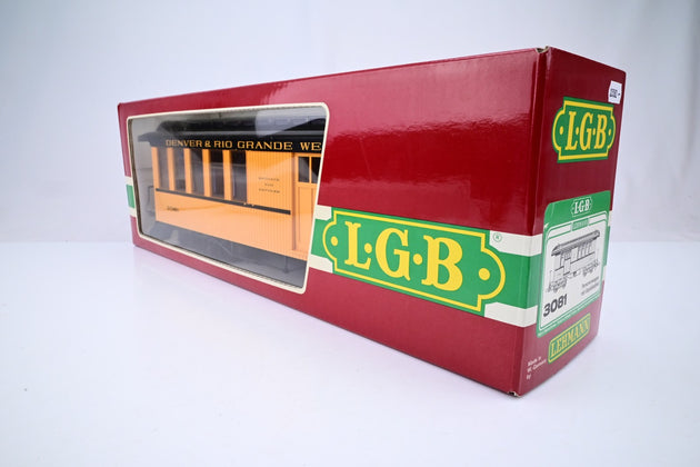 LGB G Gauge 3081 D&RGW Yellow Baggage Car #3081 - Boxed