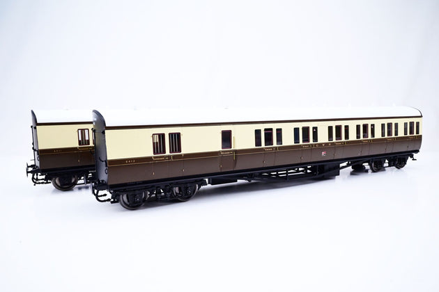 Lionheart O Gauge LHT-606 Suburban B 2 Coach Set GWR Chocolate Cream No.6411 6412 - Boxed