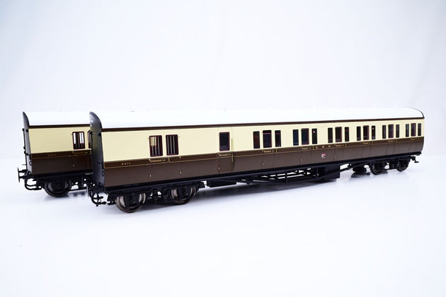 Lionheart O Gauge LHT-606 Suburban B 2 Coach Set GWR Chocolate Cream No.6411 6412 - Boxed