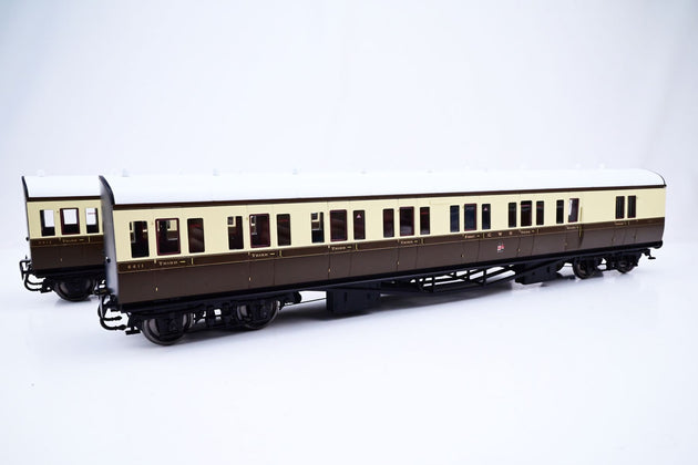 Lionheart O Gauge LHT-606 Suburban B 2 Coach Set GWR Chocolate Cream No.6411 6412 - Boxed