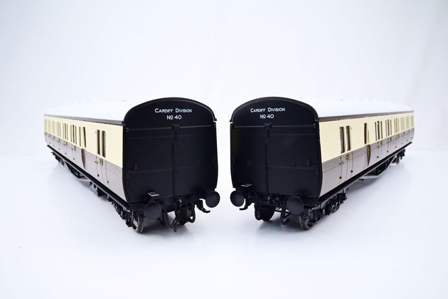 Lionheart O Gauge LHT-606 Suburban B 2 Coach Set GWR Chocolate Cream No.6411 6412 - Boxed