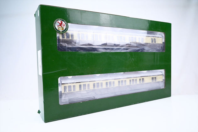 Lionheart O Gauge LHT-606 Suburban B 2 Coach Set GWR Chocolate Cream No.6411 6412 - Boxed