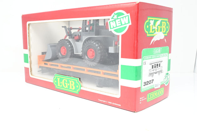 LGB G Gauge Orange Flat Bed Wagon w/ Bruder Excavator/Digger - Boxed