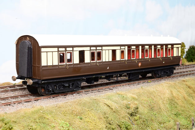 Kit Built O Gauge GWR Chocolate & Cream Toplight Brake Third Coach No.2358