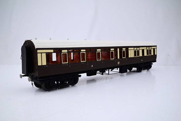 Kit Built O Gauge GWR Chocolate & Cream Toplight Brake Third Coach No.2358