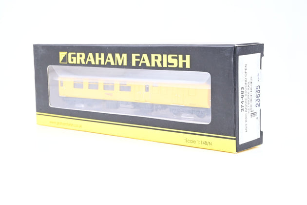 Graham Farish N Gauge 374-683 MK2 BSO Network Rail Yellow No.DB977337 - Boxed