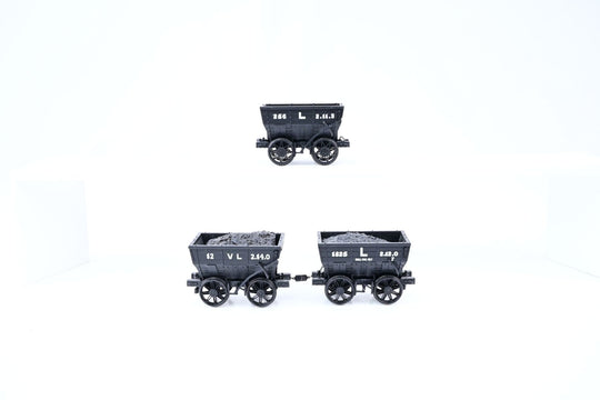 Accurascale OO Gauge ACC2809J Vane Londonderry Collieries 4T Black Wagons Triple No.12 256 1825 - boxed