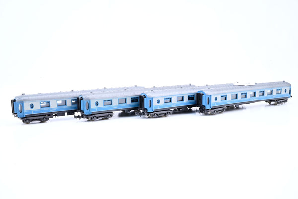 Lima N Gauge Rake of 4 Golden Arrow Pullman Cars Blue/Silver No.23085 - Unboxed