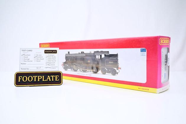 Hornby OO Gauge R3021 LMS Stanier 4P 2-6-4T BR Black Late Crest No.42613 - Factory Weathered, Boxed