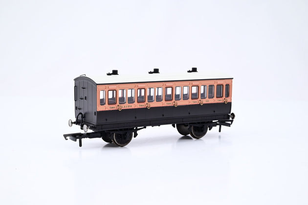 Hornby OO Gauge R40062 L&SWR Brown & Umber 4-Wheel 3rd Class Coach No.302 - Boxed