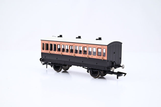 Hornby OO Gauge R40062 L&SWR Brown & Umber 4-Wheel 3rd Class Coach No.302 - Boxed