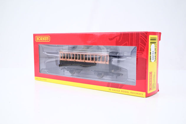 Hornby OO Gauge R40062 L&SWR Brown & Umber 4-Wheel 3rd Class Coach No.302 - Boxed