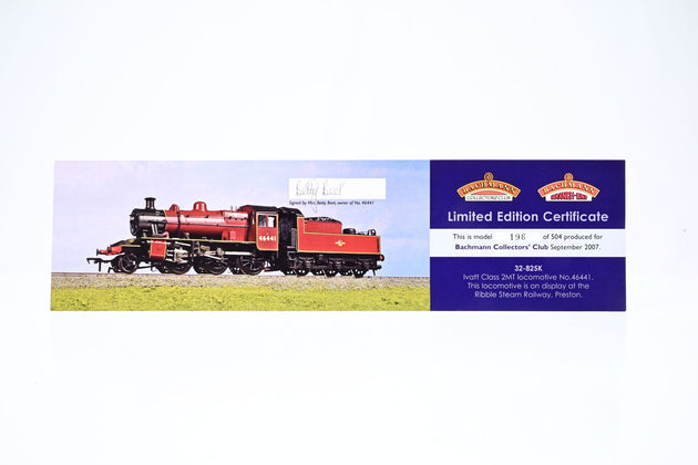 Bachmann OO Gauge 32-825K Ivatt Class 2MT BR Late Crest Crimson Preserved No.46441 - Limited Edition, Boxed
