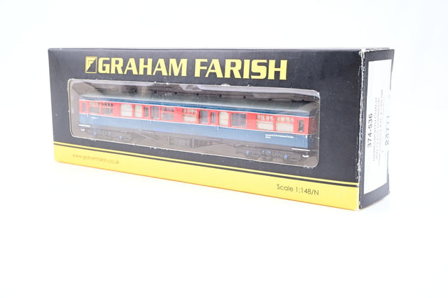 Graham Farish N Gauge 374-536 Hawksworth Coach Repainted to Test Car 4 Departmental Red/Blue - Boxed