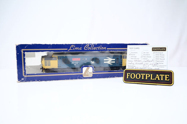 Lima OO Gauge L204647 BR Class 37 Large Logo Blue Yellow Loch Eli Outward Bound No.37111 - Boxed