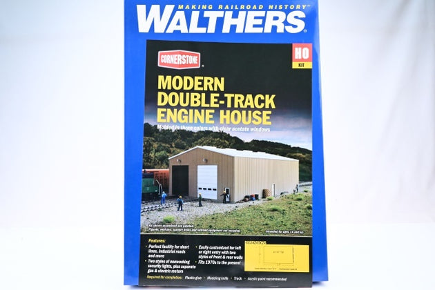 Walthers HO Gauge 933-2986 Cornerstone Building 'Modern Double-Track Engine House' Unbuilt Kit - Boxed