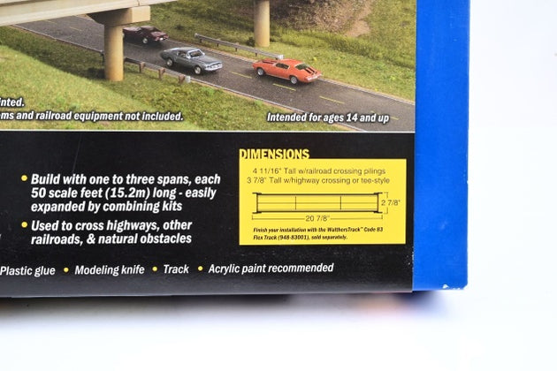 Walthers HO Gauge 933-4592 Cornerstone Building 'Modern Long Span Concrete Railroad Bridge' Unbuilt Kit - Boxed