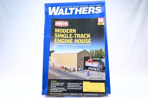 Walthers HO Gauge 933-2985 Cornerstone Building 'Modern Single-Track Engine House' Unbuilt Kit - Boxed