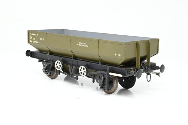 Kit Built Gauge 1 10mm BR Olive Green 25T 'Gannet' Ballast Hopper Wagon No.DB197285 - Unboxed