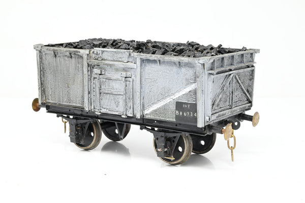 Kit Built Gauge 1 10mm BR Grey 16T Side Door Steel Mineral Wagon w/ Load No.B86734 - Unboxed