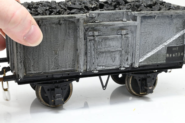 Kit Built Gauge 1 10mm BR Grey 16T Side Door Steel Mineral Wagon w/ Load No.B86734 - Unboxed