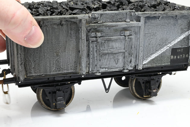 Kit Built Gauge 1 10mm BR Grey 16T Side Door Steel Mineral Wagon w/ Load No.B86734 - Unboxed