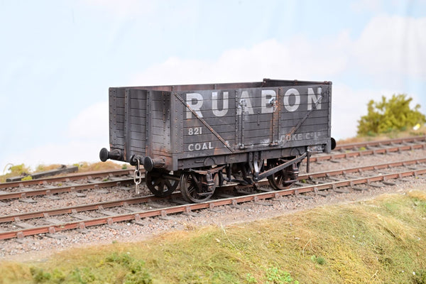 Dapol O Gauge POW10 'Ruabon Coal & Coke Ltd.' 7-Plank Open Wagon - Limited Edition, Weathered, Boxed